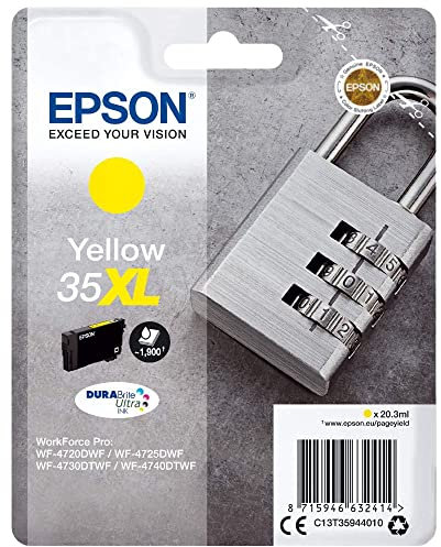 Epson 2783021 Original 35XL Tinte Schloss (WF-4720DWF, WF-4725DWF, WF-4730DTWF, WF-4740DTWF), gelb