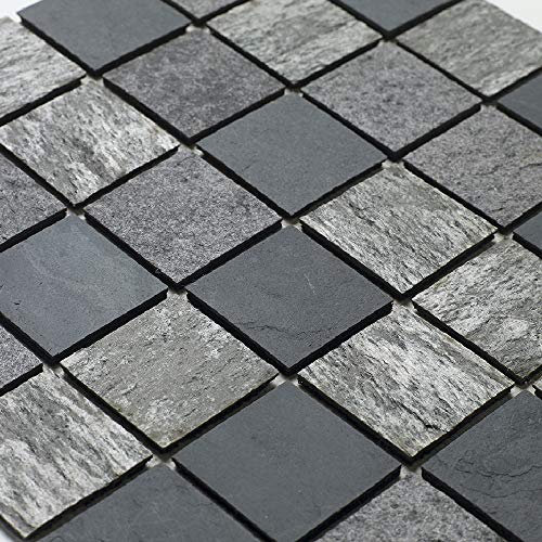 Mosaïque en pierre naturelle 30 x 30 m - carreau 5 x 5 cm mixte gris