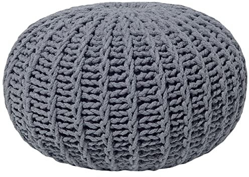Beliani Moderner Pouf in Dunkelgrau 52 x 35 cm Conrad II