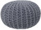 Beliani Moderner Pouf in Dunkelgrau 52 x 35 cm Conrad II