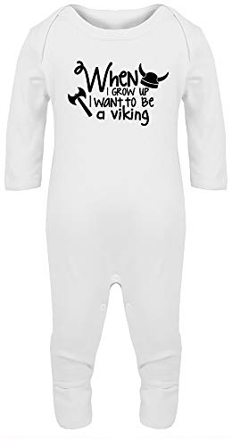 Hippowarehouse When I grow up I want to be a viking Baby Romper all in one piece unisex