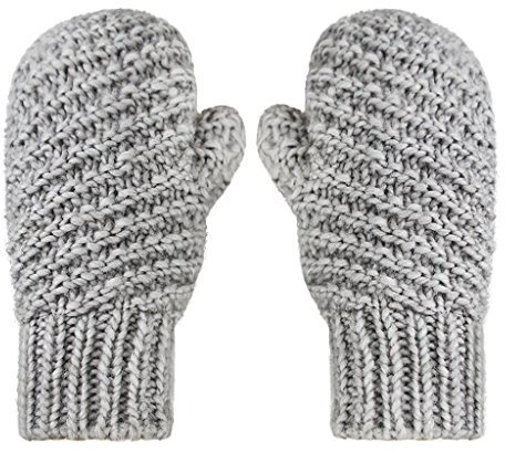 YSXY Unisex Damen Herren Handschuhe Doppelschicht Verdickt Fäustlinge Winter Warm Strick Winterhandschuhe Plüschfutter Grau, Grau, Einheitsgröße