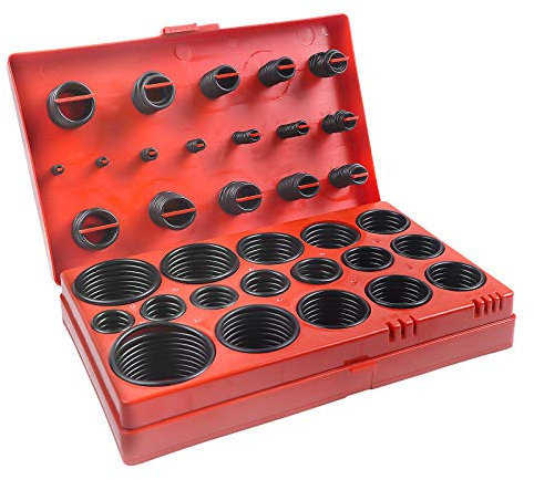 MIKKUPPA O-Ring-Sortiment-Set, 419tlg. NBR 3-50mm metrisches Dichtungsringe Set, universale Gummidichtung, Säure-, Benzin-, Öl-, UV und Hitzebeständiger Dichtungssatz für Wartung, Sanitär, Ingenieuren