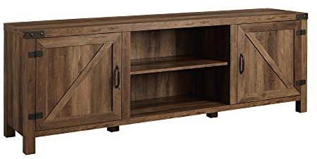 WE Furniture TV stand, 70 inches, rustic oak