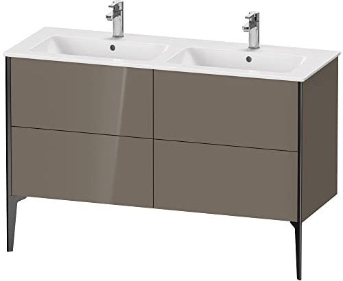 Duravit XViu 4485 Waschtischunterbau stehend, 4 Auszüge, für Doppelwaschtisch ME by Starck 233613, 1280x480 mm, XV44850B289, Farbe: schwarz matt/flannel grey hgl.