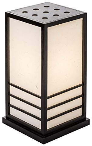 Fine Asianliving Japanische Lampe Holz und Shoji Reispapier Schwarz Groß - Miyazaki B22xT22xH40cm Japanische Hängelampen Japanische Pendellampen Deckenleuchten Stehlampen Wandlampen