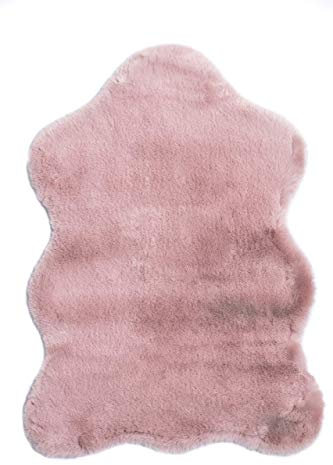 Luxor Living Lammfell Kunstfell Novara Fellimitat in Schaffelloptik Dekofell altrosa, 55 x 80 cm