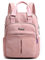 VARLIVOO Femmes Sac à Dos avec USB Port Cartable Sac à Dos Ordinateur Portable 13 Pouces Sacs D'école Collège Voyager Commuer Camping Imperméable Polyester Rose