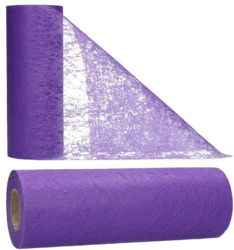 AmaCasa Tischläufer Violett (17,5 cm x 25 m) – Hochwertiges Vliesband für stilvolle Tischdekoration bei Hochzeiten, Geburtstagen & besonderen Anlässen