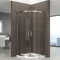 TIBY Cabine de douche 1/4 de cercle porte coulissante H 190 cm verre transparent 80 x 80 cm