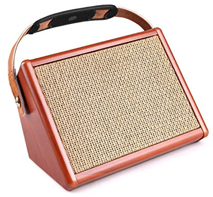 Amplificador de guitarra, AC-15 15 W, amplificador de guitarra acústica portátil, altavoz BT con entrada de micrófono, soporta volumen, graves, control de agudos, efecto de reverberación, batería