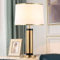 Mengjay Tischlampe Landhausstil Nachttischlampe aus Stoff - E27 Fassung Vintage Tischleuchte Wohnzimmer Design Retro Lampenschirm Nachttischleuchte für Schlafzimmer Hotel Kinderzimmer kaffe