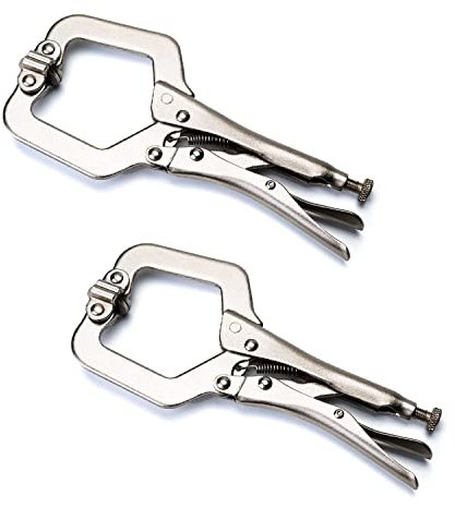 SagaSave 2 pinze di bloccaggio resistenti da 17,8 cm, morsa a C per lavorazione del legno, artigianato fai da te, saldatura