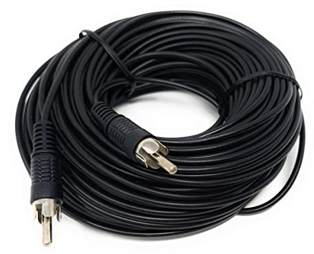 DRUT 25m Single RCA to RCA Phono Plug to Plug Audio Cable, Speaker Male to Male Lead 82ft