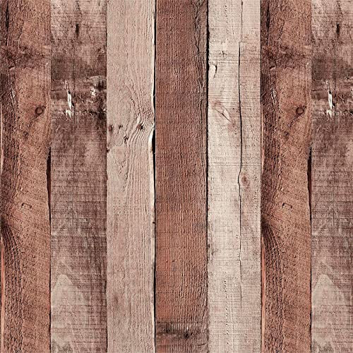 ZHMRROAD Faux Wood Wallpaper Peel and Stick Self-Adhesive Vinyl Decorative Wallpaper Removable 17.51 x 196 Inches Reddish Brown