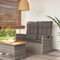 Festnight Gartenbank 2 Sitzer mit Liegefunktion Rattansofa 2 Sitzer Outdoor-Bank Verstellbare Rückenlehne mit Kissen Grau Garten Relaxbank Gartensofa 2 Sitzer Gartenmöbel 2-Sitzer Bank 118 cm