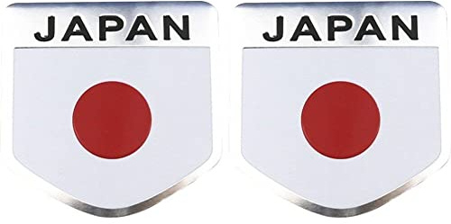 Luxylei Decalcomanie per Adesivi per Auto con Bandiera Giapponese 2 Pezzi Adesivo per Corpo in Alluminio 3D Adesivo per Decorazioni per Auto per Auto Accessori per Lo Styling dell'auto