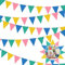 Powmag Wimpelkette Outdoor, Wimpelkette Bunt 12m, 5 Stück Wimpel Girlande mit 60 Pcs Farbenfroh, Bunting Banner, Wimpelkette Stoff für Kinderzimmer Hochzeits Geburtstag Party Dekoration