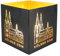 3forCologne Windlicht Laterne Kölner Dom | Metall Windlichter außen schwarz innen gold | Schöner Deko-Kerzenhalter für Stumpenkerzen und Teelichter für drinnen oder draußen.
