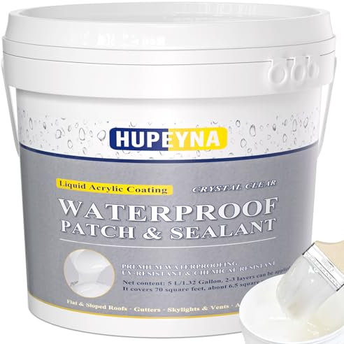 Sigillante Impermeabile Trasparente, Sigillante Impermeabile Liquido di Riparazione Delle Perdite, Gomma Liquida Trasparente Rivestimento Impermeabile, Colla Impermeabile per Esterni ed Interni 5KG
