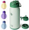 BOTTLE BOTTLE Trinkflasche Edelstahl 16oz(473ml) mit Strohhalm für Kinder -BPA frei- Wasserflasche mit Strohhalm für Uni, Schule, Sport, Grün