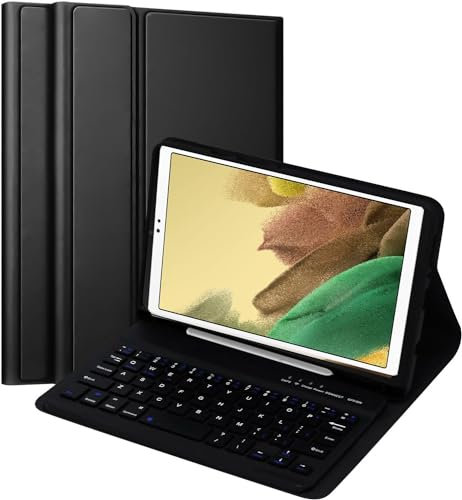 For Samsung Galaxy Tablet A7 Lite Keyboard Case, For Samsung Tab A7 Lite Case with Keyboard 8.7 2021 SM-T220/T227, Slim PU Case with Magnetically Wireless Keyboard for Samsung Tablet A7 Lite, Black