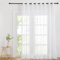 PONY DANCE Extra Breite 300 cm Transparente Gardine mit Ösen Weiß 1er Set Raumteiler Vorhang Leinenoptik Ösenvorhang Voile Gardinen für Große Fenster Durchsichtige, H 245 x B 300 cm, Weiss