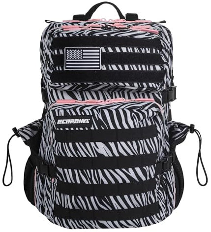 ELITRAINX Elitex Training Militär-Rucksack, 45 l, wasserdicht, für Sport, Flugzeugkabine, Cross-Training, Outdoor, Sport, Fitnessstudio, tragbar, Zebra, 45 Litros