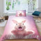 AAIRRA Bettbezug Set Pink Hase Bettwäscheset 3D Druck Mikrofaser Bettbezug Mit Kissen,Niedliches Kaninchen Steppdeckenbezug 2 Stück,Reißverschluss,Weich Für Mädchen Und Jungen Single（135x200cm）