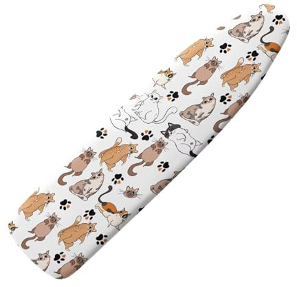 Xoenoiee Cute Cats Paw Print Ironing Board Cover with Elastic Edge Scorch Resistant Ironing Board Covers for Home Laundry Hook and Loop Fasteners, Size 2XL