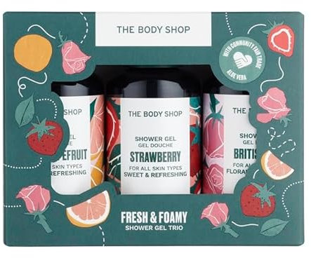 The Body Shop Fresh & Foamy Shower Gel Body Care Gift Set, Vegan, 3-Piece Gift Set