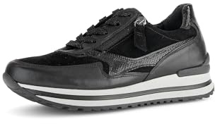 Gabor Damen Low-Top Sneaker, Frauen Halbschuhe,Komfortable Mehrweite (H),Strassenschuhe,Sportschuhe,Freizeitschuhe,schwarz,39 EU / 6 UK