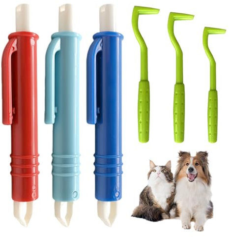 EHDWXVZM 3 Stück Zeckenpinzette, 3 Stück Grüne Haken, Zeckenpinzette Für Hunde, Zeckenfalle, Zeckenpinzette Für Katzen, Haustierutensilien
