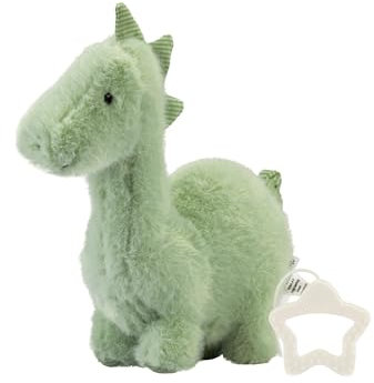 Sterntaler Spieluhr M Dino Rexi - Babyspieluhr aus Flausch - Kuscheltier waschbar mit herausnehmbarer Spieluhr, Mozarts Wiegenlied - Einschlafhilfe, wirkt beruhigend zuhause & unterwegs, pudergrün