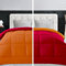 Trapunta Invernale Matrimoniale 260x260, Piumone Caldo Letto Autunno Inverno Tinta Unita Double-Face Imbottita Morbida Microfibra Modello Giuditta Quattro Stagioni Bicolore Arancio&Rosso, Matrimoniale