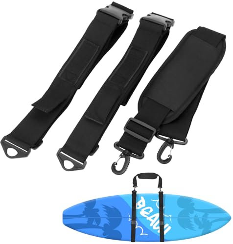 QWORK® Adjustable Paddle Board Carry Strap, SUP Shoulder Strap, Paddleboard Leash, for Kayak, Paddle Board, Surfboard
