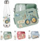 wolga-kreativ Personalisiertes Set Mepal Frühstücksbox und Trinkflasche Farm Bauernhof Traktor für Jungen und Mädchen - Bento Lunchbox mit Fächern und Unterteilung Geschenk Schule Kindergarten