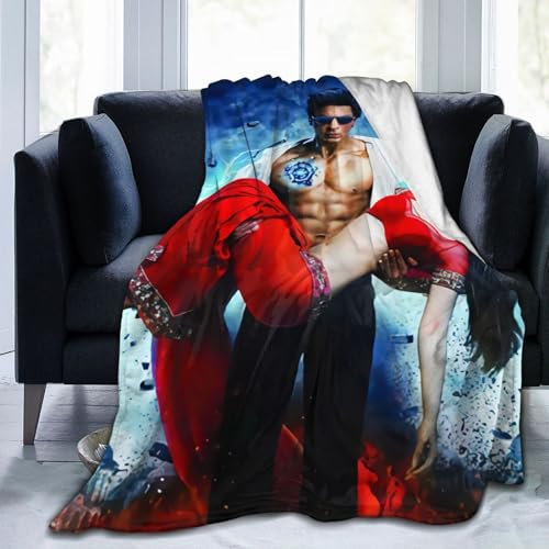 NdxQWtU Shah Rukh Khan Decke, weiche, warme Fleecedecke für Sofa, Büro, Auto, Camping, Yoga, Reisen, Überwurfdecken, 152,4 x 127 cm