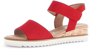 Gabor Damen Keilsandalen, Frauen Sandalen,Keilabsatz,Wedge-Heel,hoch,Sommerschuhe,Freizeitschuhe,offene Schuhe,fire (Kork/Creme),41 EU / 7.5 UK