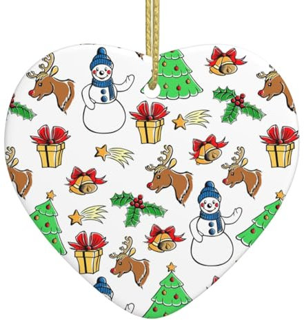 Keramik-Ornament in Herzform mit Aufschrift Merry Christmas, Porzellan-Andenken für Xmax Baum-Hängedekoration