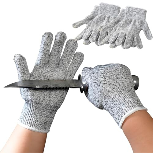 2 Paar Schnittschutzhandschuhe kinder,schnitzhandschuhe für kinder,komfort schutzhandschuh, arbeitshandschuhe schnittfeste dehnbare,schnittschutz Handschuhe kinder，M
