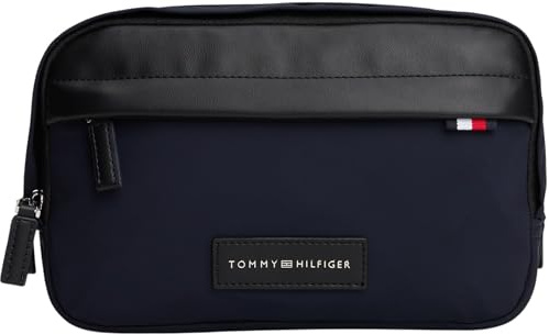 TOMMY HILFIGER Herren Th Nylon Washbag Am0am13746 Kulturbeutel, Blue (Space Blue)
