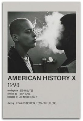 YITOJN Poster American History X, Wandkunst, Leinwand, ästhetisches Poster, moderne Kunst, Gemälde, Dekoration für Wohnzimmer, Schlafzimmer, elegantes Poster, 20 x 30 cm, ungerahmter Stil