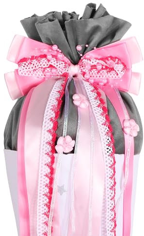 BOOMTOP Schleife Schultüte Mädchen Schultütenschleife Rosa Zuckertüten Schleife Schultüte Basteln Zubehör Pink Schultütendekoration Schulanfang Dekoration