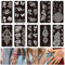 OPUHOHR 10 Blatt Henna Tattoo Stencil für Frauen Mädchen, Indische Temporäre Tattoo Schablonen für Erwachsene Gesicht Hand Fuß Finger