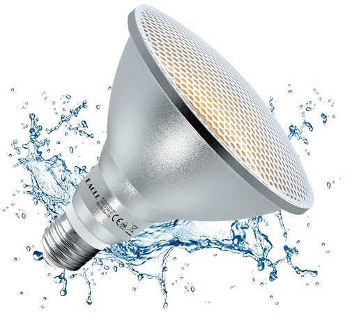 EACLL E27 PAR38 LED Warmweiß 18W Ersetzt 120W Halogen Glühlampe, 1 Stück. 2000 Lumen 3000K Leuchtmittel, AC 230V Flimmerfrei Energiesparlampe, IP65 Lichtwinkel 60° Reflektorlampen Nicht Dimmbar