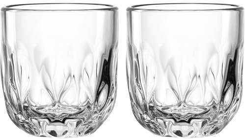 LEONARDO HOME GOCCE Kaffeeglas • 6 Stück • 6 Kaffeebecher • Cappuccinoglas für Siebträger • Spülmaschinengeeignet • Tropfenstruktur • Transparent • Klares Design • Cappuccinobecher • 220 ml • 055184