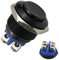 leruiyezs Bouton Poussoir 12V Momentané Étanche Métal Noir 16mm Interrupteur Poussoir IP65 Antirouille avec Raccord à Vis pour Voiture Moto Bateau Bricolage Électronique Interrupteur 12V Étanche
