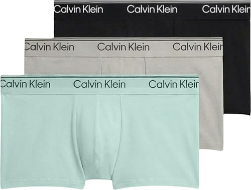 Calvin Klein Men Low Rise Trunk 3PK Green (Black/Light Cast/Feel The Mint) L