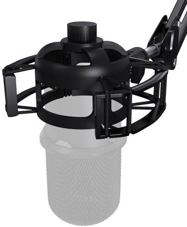 Etour Custom Built for SoloCast Shock Mount, 2025 Upgrade Anti-Vibration Suspension Elastic Shock Mount Holder Clip Mics Stand with Screw Adapter Compatible with Hyperx SoloCast Microphone